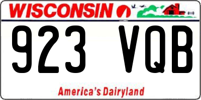 WI license plate 923VQB