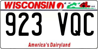 WI license plate 923VQC