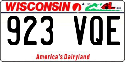 WI license plate 923VQE