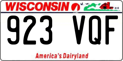 WI license plate 923VQF