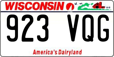 WI license plate 923VQG