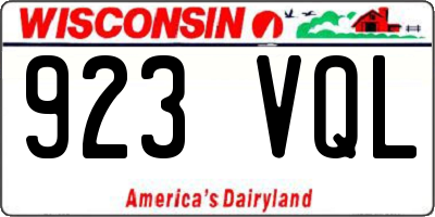WI license plate 923VQL