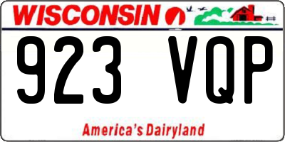 WI license plate 923VQP