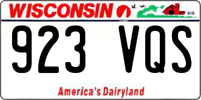 WI license plate 923VQS