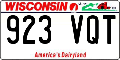 WI license plate 923VQT
