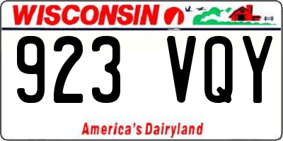 WI license plate 923VQY