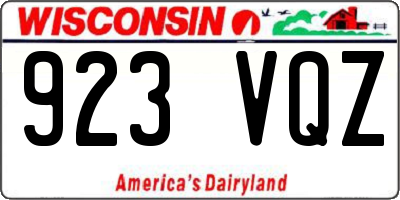 WI license plate 923VQZ