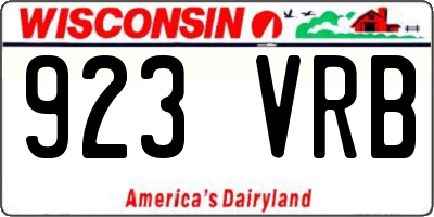 WI license plate 923VRB