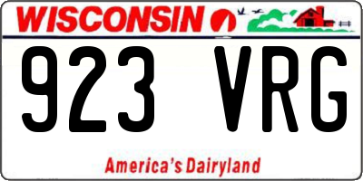 WI license plate 923VRG