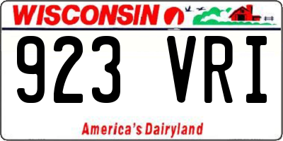 WI license plate 923VRI