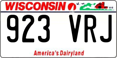 WI license plate 923VRJ