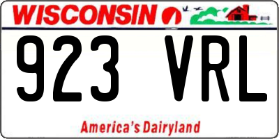 WI license plate 923VRL