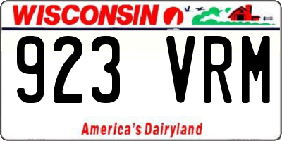 WI license plate 923VRM