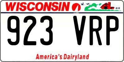 WI license plate 923VRP