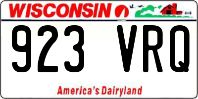 WI license plate 923VRQ