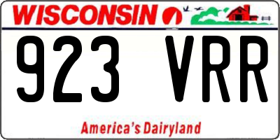 WI license plate 923VRR