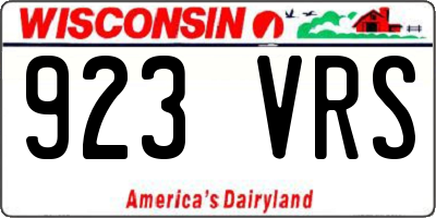 WI license plate 923VRS