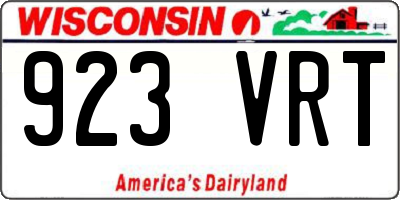 WI license plate 923VRT