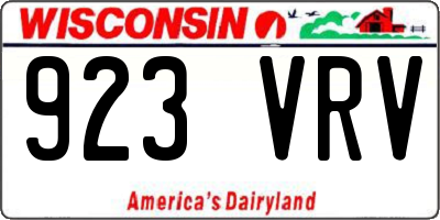 WI license plate 923VRV