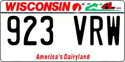 WI license plate 923VRW