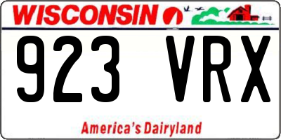WI license plate 923VRX