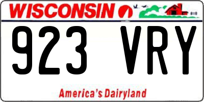 WI license plate 923VRY