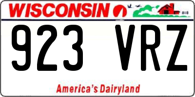 WI license plate 923VRZ