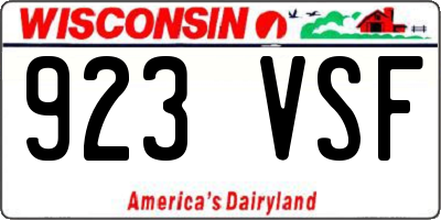 WI license plate 923VSF