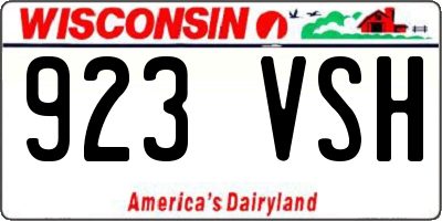 WI license plate 923VSH