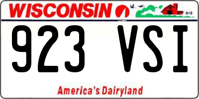 WI license plate 923VSI