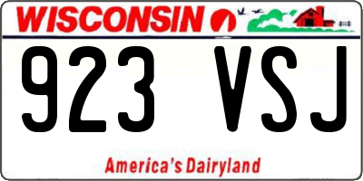 WI license plate 923VSJ