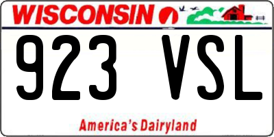 WI license plate 923VSL