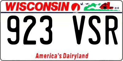 WI license plate 923VSR