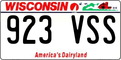 WI license plate 923VSS