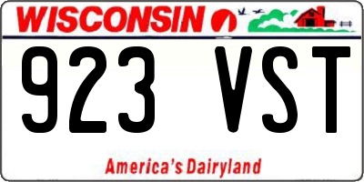 WI license plate 923VST