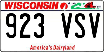 WI license plate 923VSV
