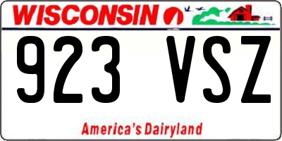 WI license plate 923VSZ