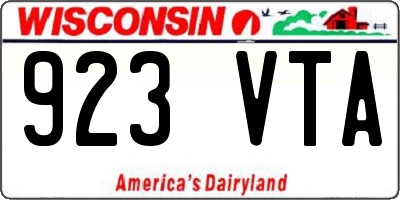 WI license plate 923VTA