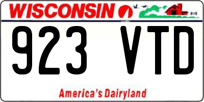 WI license plate 923VTD