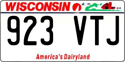 WI license plate 923VTJ
