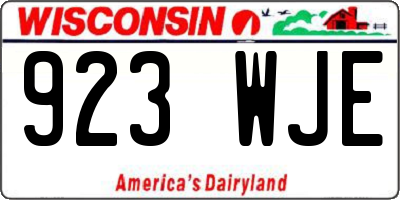 WI license plate 923WJE