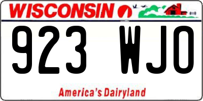 WI license plate 923WJO