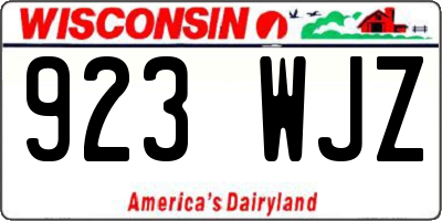 WI license plate 923WJZ