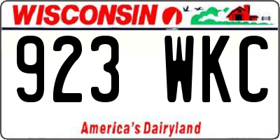 WI license plate 923WKC