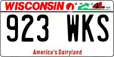 WI license plate 923WKS
