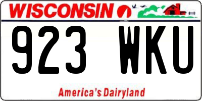 WI license plate 923WKU
