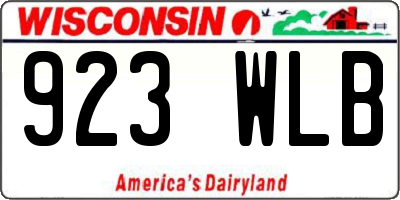 WI license plate 923WLB