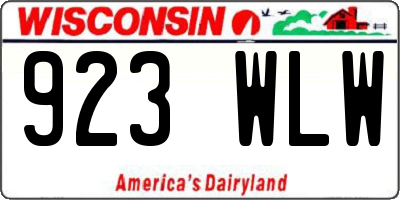 WI license plate 923WLW