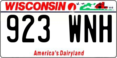 WI license plate 923WNH