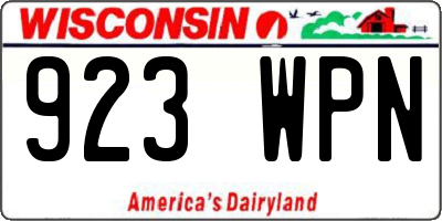 WI license plate 923WPN